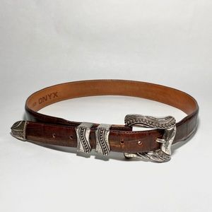 ONYX Brown Leather Belt